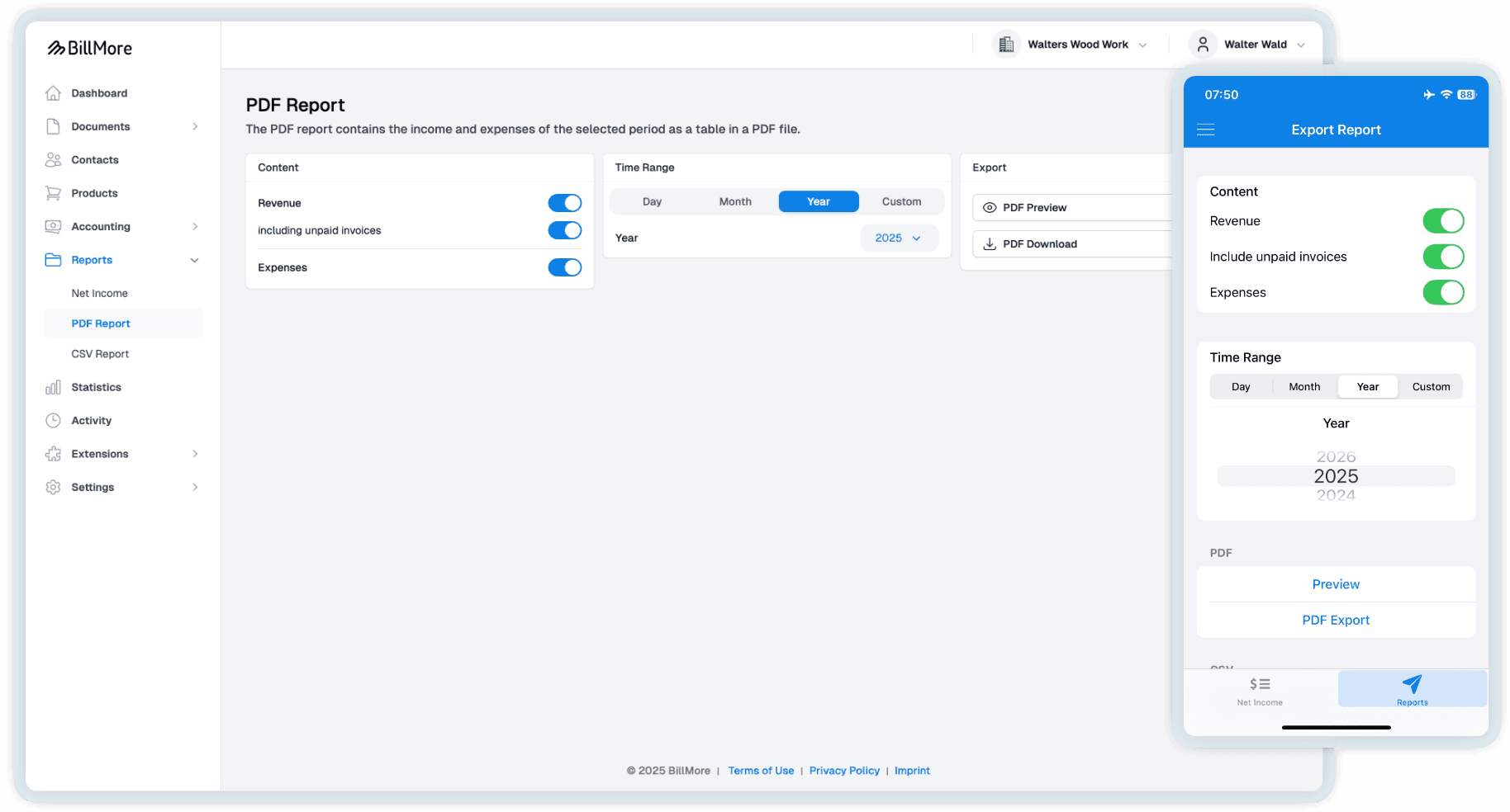 Write invoices with BillMore
